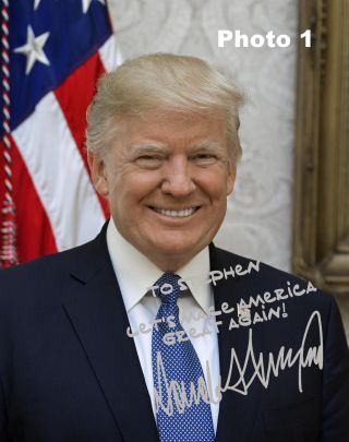 Customized President Donald Trump Silver Autographed 8x10 Photo -