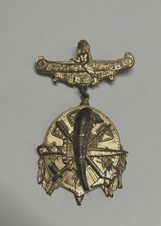 Old Improved Order Of Red Men Fraternal Society Medal / Badge Whitehead & Hoag