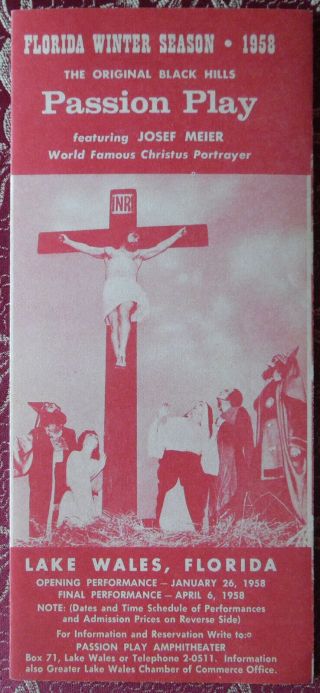 Vintage Florida Brochure Passion Play