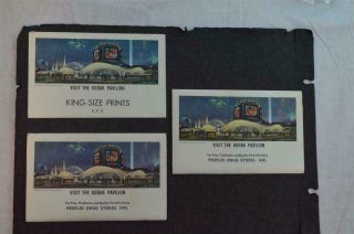 3 Vintage Photo Envelopes Kodak Pavilion York World 