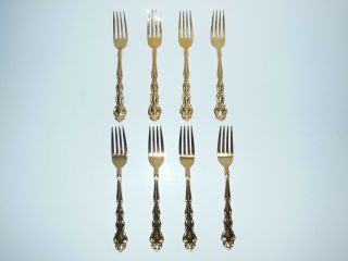 Vintage 8 - Piece Oneida Beethoven Gold Plate Stainless Steel Dinner Fork Set