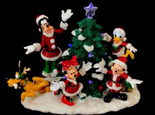 Disney Santa Mickey Mouse And Friends Light - Up Tree Figure Nib Retired