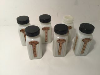 Vintage Griffith’s Spice Jars,  White With Black Lids,  Labels Set Of 6