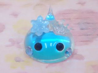 Rare Large Hoppe Chan With Crystals & Crown Translucent Blue Silicon Kawaii
