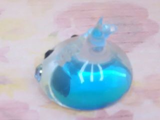 Rare Large Hoppe Chan with Crystals & Crown Translucent Blue Silicon Kawaii 3