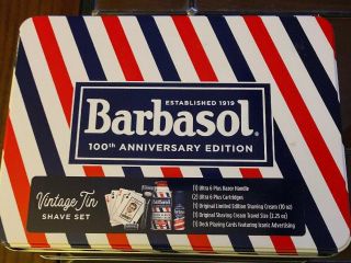 Rare Barbasol 100th Anniversary Ed.  Shaving Kit W Iconic Advertising Cards