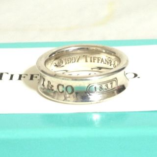 Auth Vintage Tiffany & Co.  1837 Concave Ring Sterling Silver 925 Us 7sz Japan 14