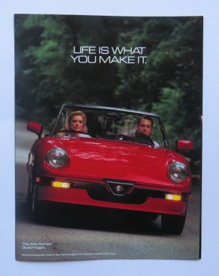 1990 Alfa Romeo Quadrifoglio Brochure Vintage