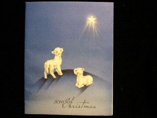 Vintage " Lambs Following The Star " Christmas Greeting Card