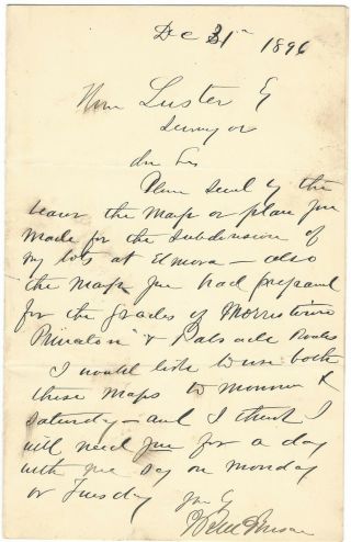 John R.  Mcpherson - Autograph Letter Signed 12/31/1896