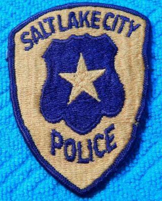 Vintage Obsolete Salt Lake City Utah Police Blue & Gold Sew On Patch