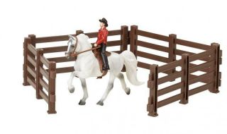 White Twh Western Horse And Rider Stablemate Set