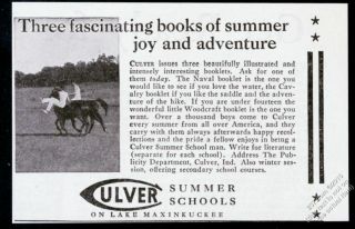 1929 Culver Military Academy Indiana Summer School Horse Student Photo Print Ad