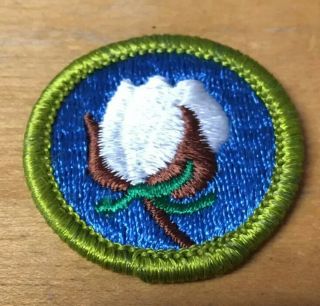 Boy Scouts Cotton Farming Merit Badge Type H (blue Backing)