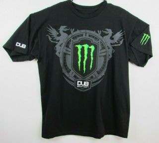 Monster Energy Drinks Graphic T Shirt Dub Edition Size Xl Black Tee Euc