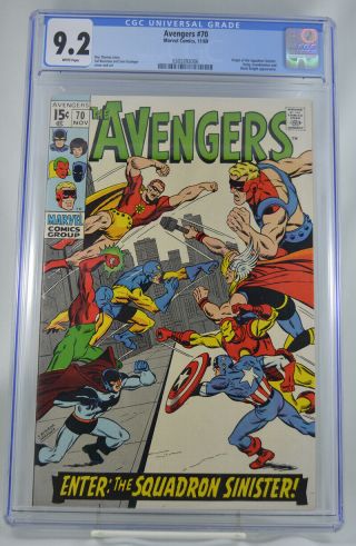 Avengers 70 Cgc 9.  2 White Pages 1969 Silver Age