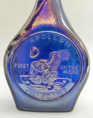 Apollo 11 Wheaton Blue Irridescent Carnival Glass 50th Anniversary July 20 1969 2