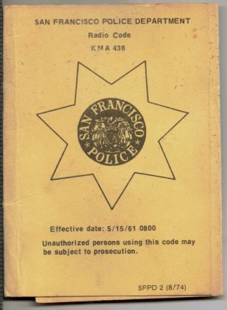 1961 S.  F.  P.  D.  Radio Code Pocket Card