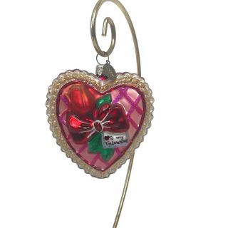 Christopher Radko Glass Ornament Sweet As Candy To My Valentine Heart W/ Stand