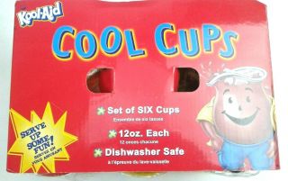 Set Of (6) Vintage Plastic Colored Kool - Aid Cups Six 12 0z Cups