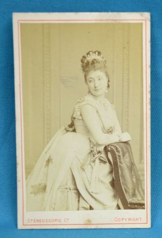 1870/80s Cdv Carte De Visite Photo Miss Weber Opera? Actress London Stereoscopic