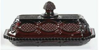 Avon 1876 Cape Cod Red Ruby Glass Collectible - Butter Dish