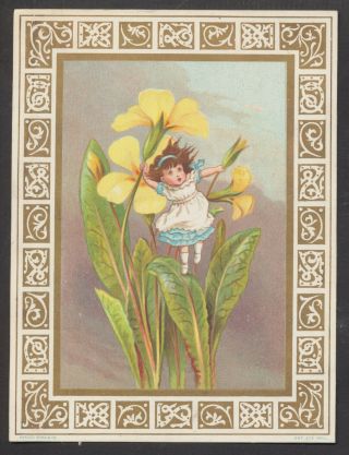 C9804 Victorian Year Card: Flower Fairy/child,  Kate Greenaway