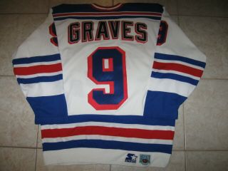 Vintage 9 Adam Graves York Rangers Off Lic.  Starter Jersey,  Size Men 