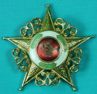 Vintage Turkish Turkey Coro Sefkat Nishani Order Of Charity Medal Badge Star Pin