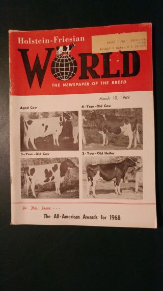 Holstein World 1969 The 1968 All - American Awards,  Gold Medal Dams,  Iowa Herds