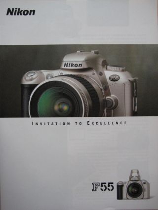 Nikon F55 35mm Film Camera Sales Brochure - 4 Pages - 2003