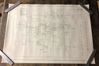 Antique Road And Business Map Of Visalia California 16 " X 23 "