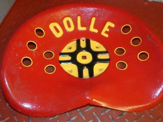 DOLLE VINTAGE CAST PRESSED STEEL TRACTOR IMPLEMENT SEAT FARM COLLECTABLES 3