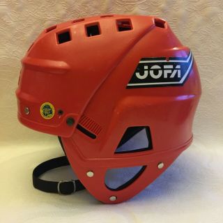 Vintage Swedish Red 51 - 280 Sr Ice Hockey Jofa Helmet Senior