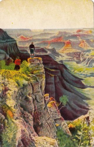 1 Playing Swap Card Us B/back Lithograph Grand Canyon 2 Native People