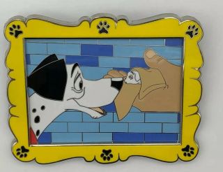 Disney Fantasy 3d Jumbo Framed Pin 101 Dalmatians Pongo And Lucky Puppy Dog