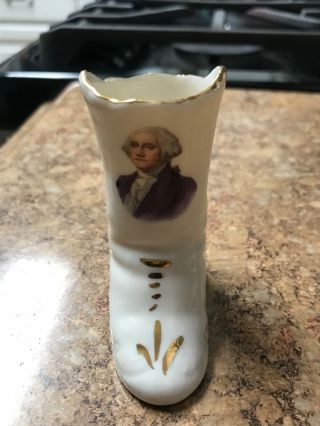 Vintage George Washington Boot Ceramic Porcelain