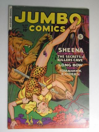 Jumbo Comics 144,  Sheena,  Long Bow,  Fine -,  5.  5,  Off - White/white Pages