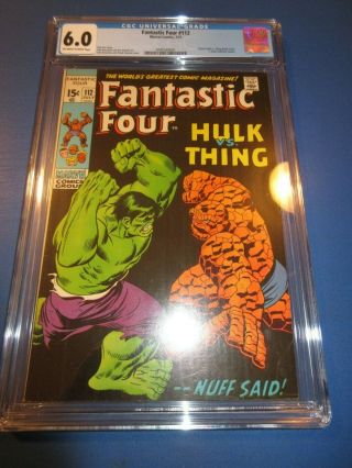 Fantastic Four 112 Bronze Age Hulk Vs Thing Key Cgc 6.  0 Fine Beauty Wow