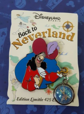 Disney Paris Dlp Back To Neverland Peter Pan Captain Hook Tinker Bell Pin Le 425