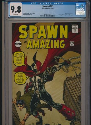 Image Comics Spawn 221 2012 Cgc 9.  8 White Pages Tremor App Cover Homage