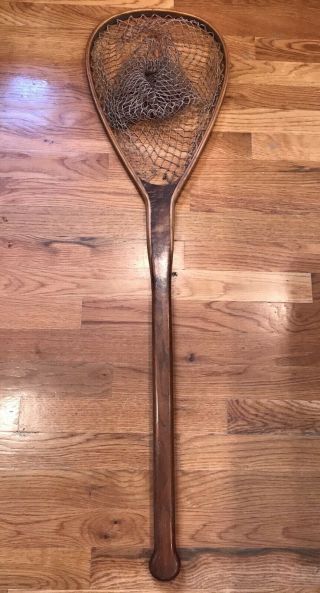 Vintage Brodin Wood Inlaid Fly Fishing Net 42”