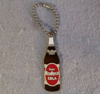 Enjoy Red Rock Cola Keychain Fob Vintage 1950s Soda Pop Bottlers Inc Atlanta Ga