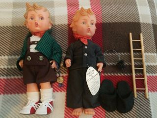 Nos Nwt 2 A Pair Vintage Hummel Goebel Felix Boy Doll Chimney Sweep Engel - Doll