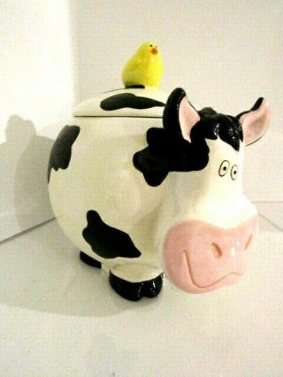 “vintage Cow Cookie Jar” With Chick On Top Cka