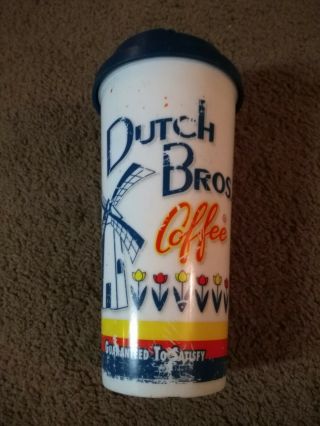 Dutch Bros Brothers Logo Cup Windmill Flowers Design Coffee Tumbler Travel Mug