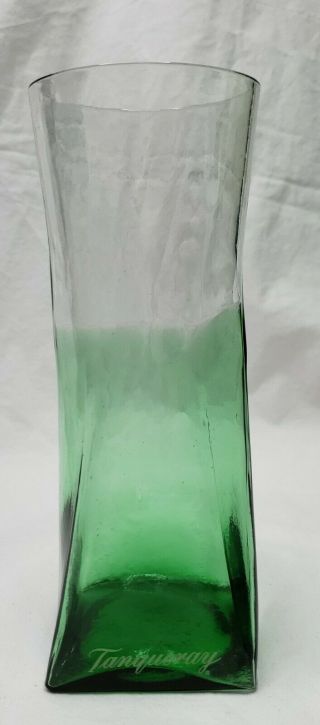 Tanqueray Emerald Gin Tonic High Ball Crooked Twisted Green Drinking Glass 7 "