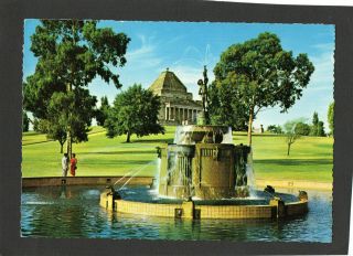 Australia Vintage Postcard Shrine Of Remembrance,  Melbourne