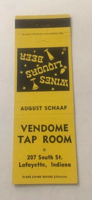 Vintage Matchbook Cover Matchcover Bar Vendome Tap Room Lafayette In Unstruck