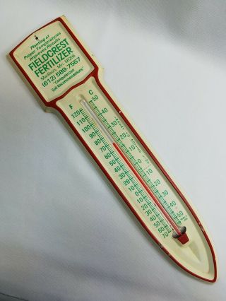 Vintage Metal Advertising Soil Thermometer Fieldcrest Fertilizer Madison Mn